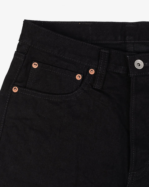 14oz Selvedge Denim Straight Cut Jeans - IH634BB-142 - Black/Black