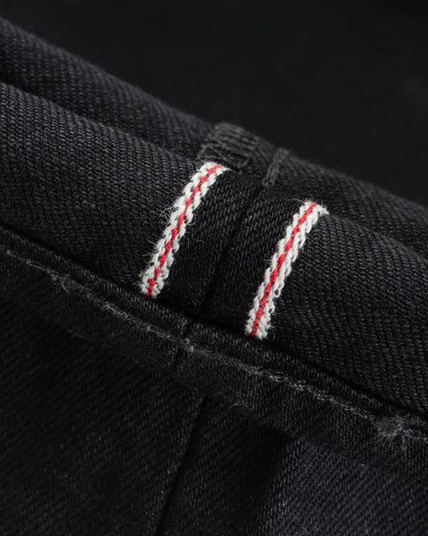 14oz Selvedge Denim Relaxed Tapered Cut Jeans IH-888S-142BB - Black/Black