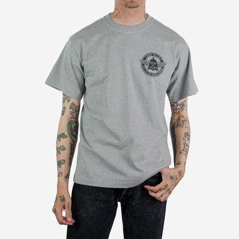 7.5oz Printed Loopwheel Crew Neck T-Shirt IH2301 Grey