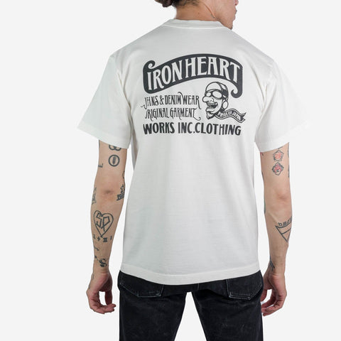 7.5oz Printed Loopwheel Crew Neck T-Shirt IH2301 White