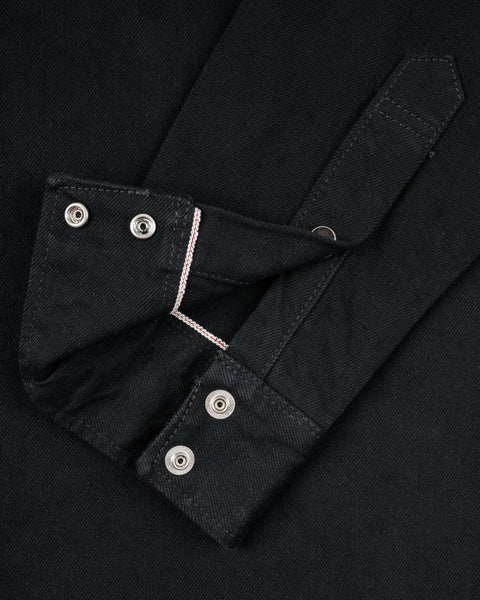 12oz Selvedge Denim Western Shirt "The Johnny Cash III" IHSH-218-BLK - Black