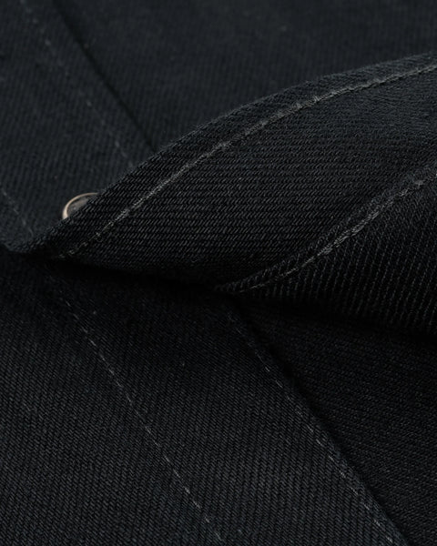 12oz Selvedge Denim Western Shirt "The Johnny Cash III" IHSH-218-BLK - Black