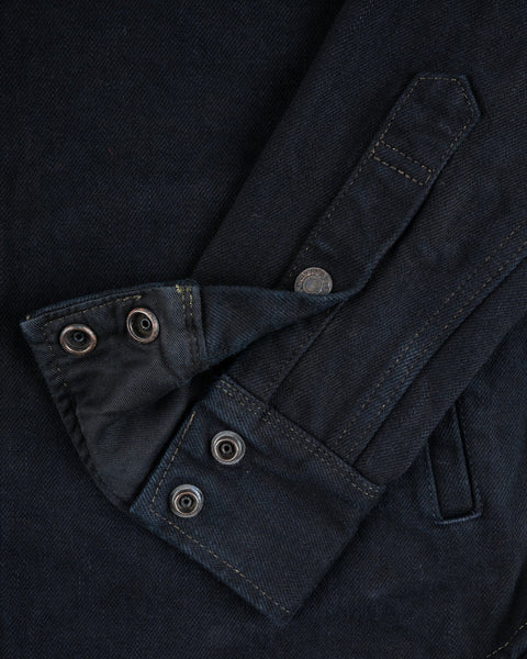 18oz Vintage Selvedge Denim CPO Shirt IHSH-293-OD - Indigo Overdyed Black
