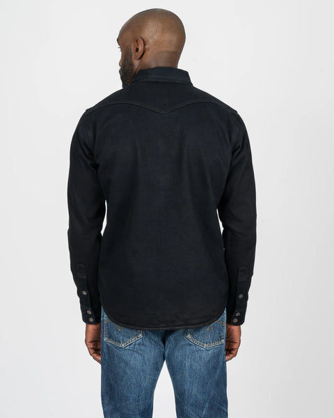 18oz Vintage Selvedge Denim CPO Shirt IHSH-293-OD - Indigo Overdyed Black