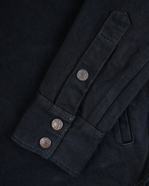 18oz Vintage Selvedge Denim CPO Shirt IHSH-293-OD - Indigo Overdyed Black