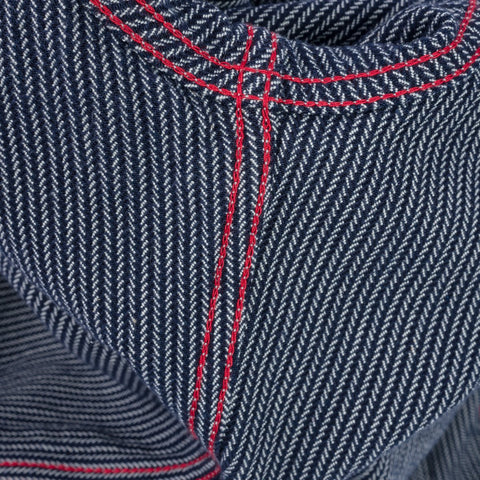 8oz Herringbone Hickory Stripe Sawtooth Western Shirt IHSH 365 - Indigo