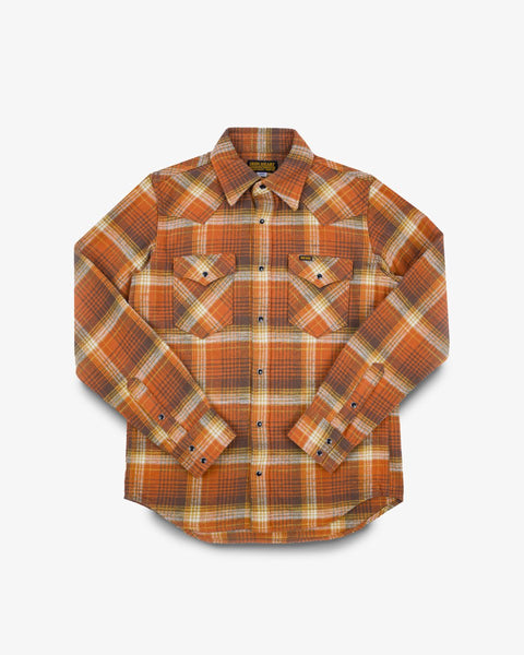 12oz Baju Barat Cek Flanel Berat Slubby IHSH399-ORA - Jingga