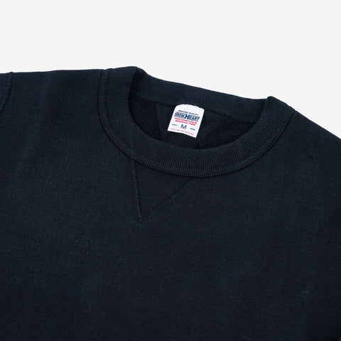 14oz Ultra Heavyweight Loopwheel Cotton Crew Neck Sweat IHSW69L - Black