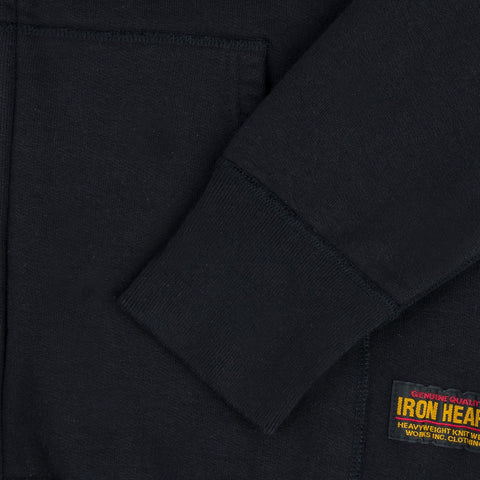 14oz Ultra Heavyweight Loopwheel Printed Hooded Sweat IHSW 72– Black