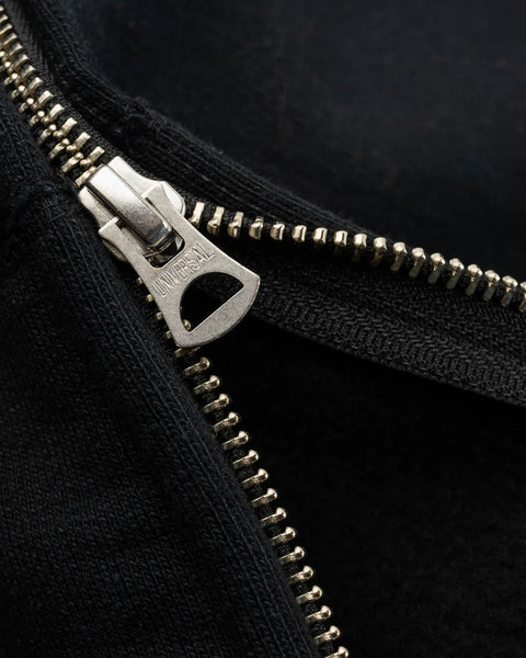 Printed 14oz Ultra Heavyweight Loopwheel Cotton Zippered Hoodie IHSW-80L-BLK - Black