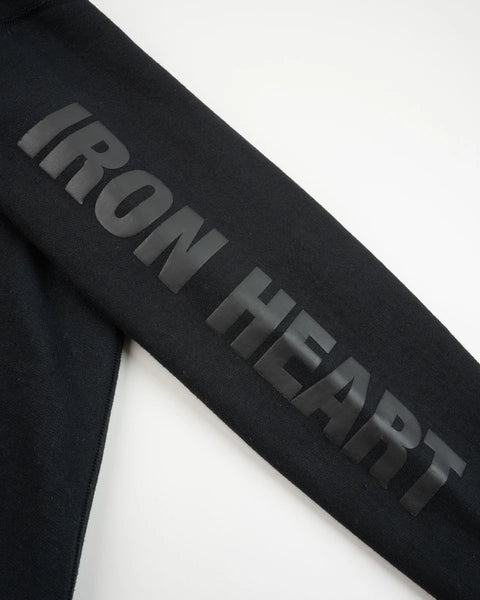 Printed 14oz Ultra Heavyweight Loopwheel Cotton Zippered Hoodie IHSW-80L-BLK - Black