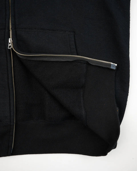 Printed 14oz Ultra Heavyweight Loopwheel Cotton Zippered Hoodie IHSW-80L-BLK - Black