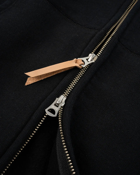 Printed 14oz Ultra Heavyweight Loopwheel Cotton Zippered Hoodie IHSW-80L-BLK - Black