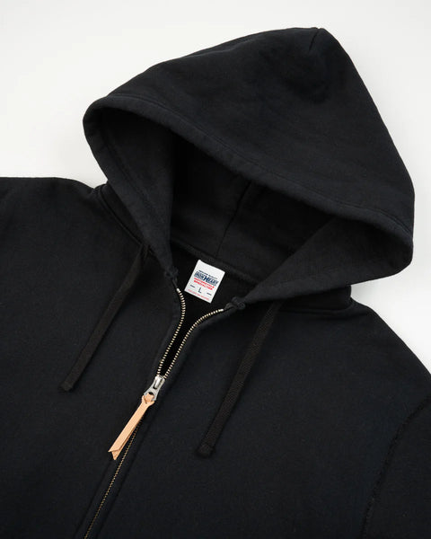 Printed 14oz Ultra Heavyweight Loopwheel Cotton Zippered Hoodie IHSW-80L-BLK - Black
