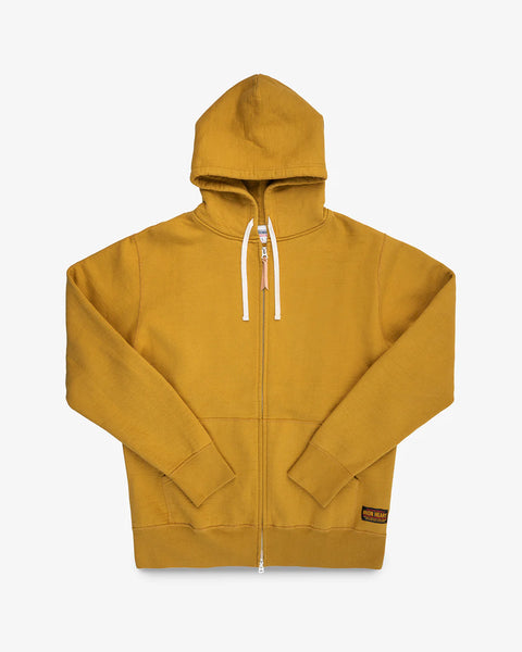 14oz Ultra Heavyweight Loopwheel Cotton Zippered Hoodie IHSW-81L-MUS-NP - Mustard