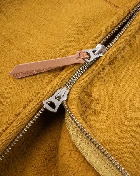 14oz Ultra Heavyweight Loopwheel Cotton Zippered Hoodie IHSW-81L-MUS-NP - Mustard