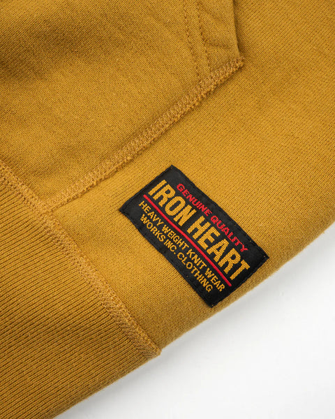 14oz Ultra Heavyweight Loopwheel Cotton Zippered Hoodie IHSW-81L-MUS-NP - Mustard