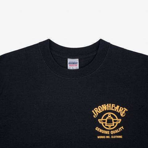 7.5oz Printed Loopwheel Crew Neck T-Shirt IHT2403 - Black