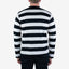 7.5oz Cotton Long-Sleeved Crew Neck Border Tee IHTB09-BLK - Black and White Stripes