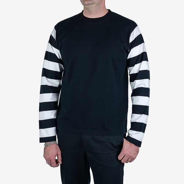 everyone border long sleeve tee shirt (NAVY) | everyone