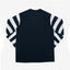 7.5oz Cotton Long-Sleeved Crew Neck Border Tee IHTB11-BLK - Black Body with Striped Arms