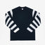 7.5oz Cotton Long-Sleeved Crew Neck Border Tee IHTB11-BLK - Black Body with Striped Arms