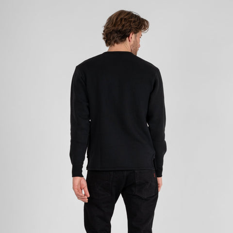 Sweater Lengan Panjang 11oz Henley IHTL-2401- Hitam