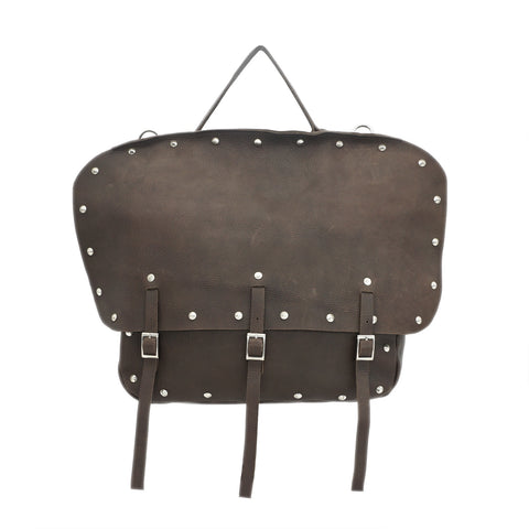 OGL 9981 Studded MTC Leather Saddle Messenger Bag Brown