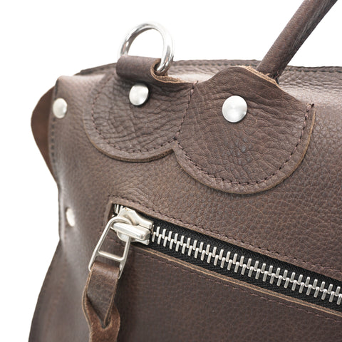OGL 9981 Studded MTC Leather Saddle Messenger Bag Brown