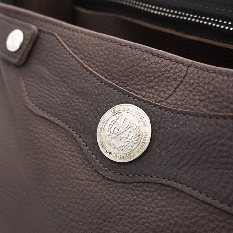 OGL 9981 Studded MTC Leather Saddle Messenger Bag Brown