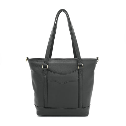 Handmade Black Fullgrain Tumbled Cowhide Leather Totebag, handmade by Obbi Good Label Singapore
