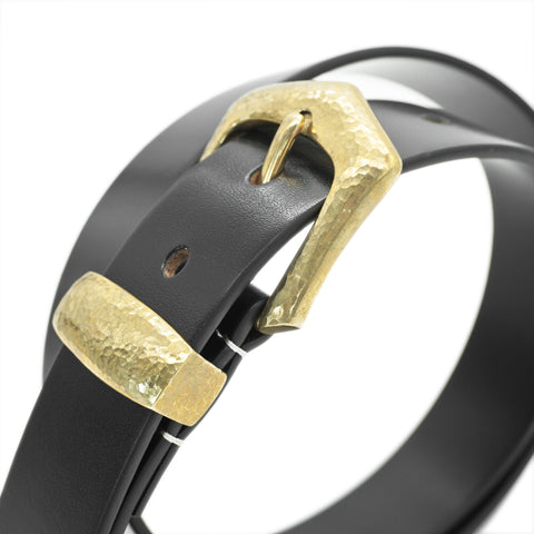 OGL Belt Hand-Hammered Ranger Leather Belt Full-Dyed Black