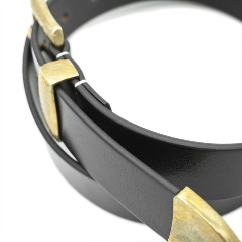 OGL Belt Hand-Hammered Ranger Leather Belt Full-Dyed Black