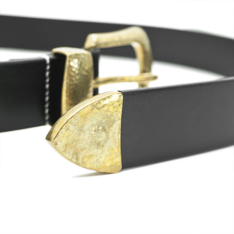 OGL Belt Hand-Hammered Ranger Leather Belt Full-Dyed Black