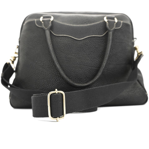 OGL 9981 Leather Zote Bag Black/White Thread