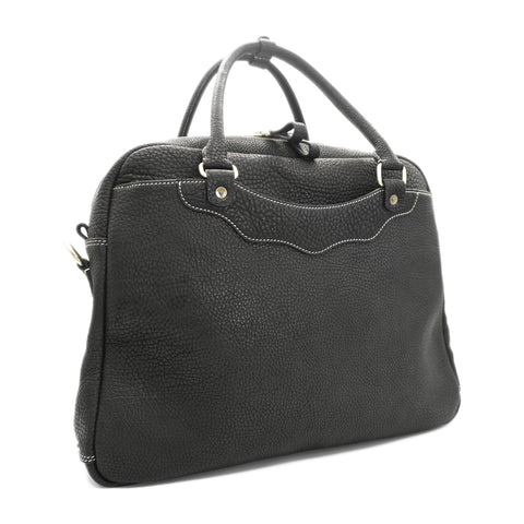 OGL 9981 Leather Zote Bag Black/White Thread