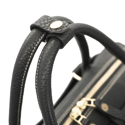 OGL 9981 Leather Zote Bag Black/White Thread