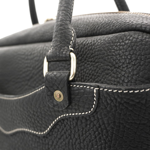 OGL 9981 Leather Zote Bag Black/White Thread