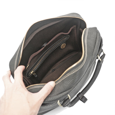 OGL 9981 Leather Zote Bag Black/White Thread