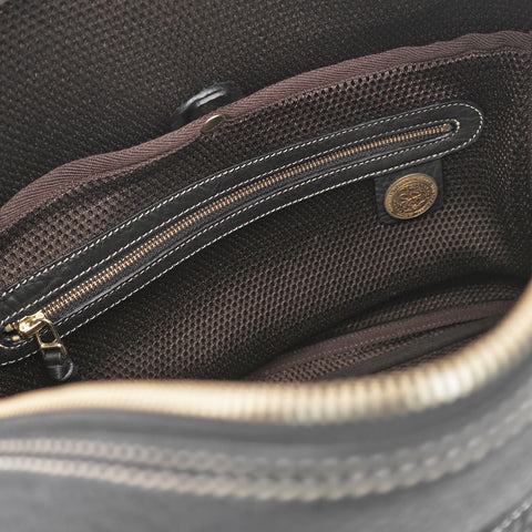 OGL 9981 Leather Zote Bag Black/White Thread