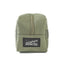 ORIGO Utility Dopp Kit in olive abrasion-resistant technical canvas side view showing OriGinaLe sewn-on label by Obbi Good Label.