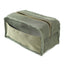 ORIGO Utility Dopp Kit in olive abrasion-resistant technical canvas flip inside-out showing internal construction and internal pockets by Obbi Good Label.