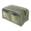 ORIGO Utility Dopp Kit in olive abrasion-resistant technical canvas flip inside-out showing internal construction and internal two pockets by Obbi Good Label.