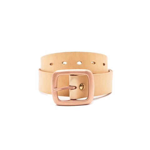 OGL Belt Copper Buckle Leather Belt Natural