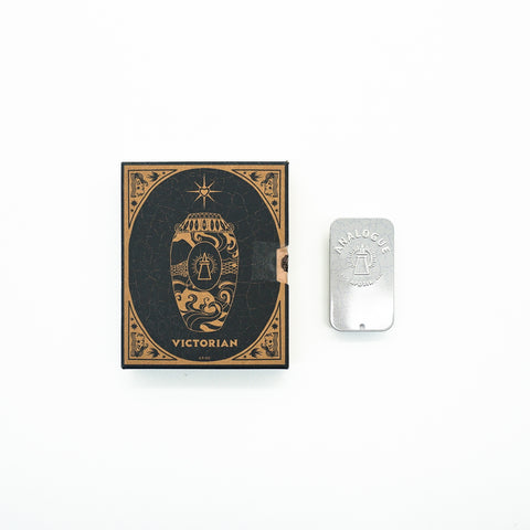 Compact tin of Victorian Solid Cologne with jasmine and tuberose, crafted for Singapore & SE Asia.