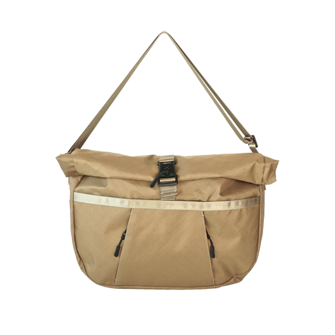 XTAC Gold roll-top hobo bag featuring ECOPAK sailcloth and Fidlock closure, designed by Obbi Good Label