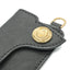 Handmade horsehide leather cardholder concho snap black full grain close-up view by BRAVE, Obbi Good Label