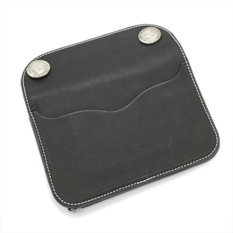 Workwear inspired horsehide leather wallet rugged everyday carry back view
