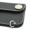 Denim and biker style horsehide leather wallet black finish showing o-ring for wallet chain