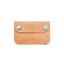Handmade horsehide leather trucker wallet with concho snap natural full grain front view BRAVE